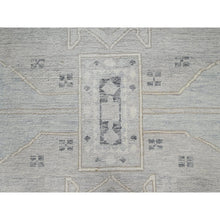 Load image into Gallery viewer, 8&#39;10&quot;x11&#39;8&quot; Cloud Gray, Hand Knotted, Turkish Knot, Sheared Low, Zero Pile, Anatolian Village Design, 100% Wool, Oriental Rug FWR12618