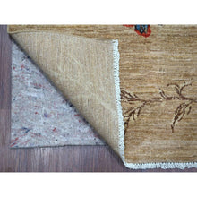 Load image into Gallery viewer, 9&#39;x12&#39; Honey Brown, Hand Knotted, Sparrows On The Tree, Peshawar, Densely Woven, High Mountain Wool, Soft To The Touch, Oriental Rug FWR126240
