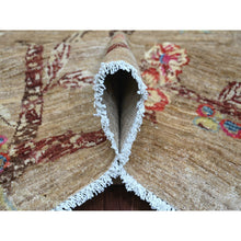 Load image into Gallery viewer, 9&#39;x12&#39; Stone Gray, Hand Knotted, Sparrows On The Tree, Peshawar, Densely Woven, High Mountain Wool, Soft To The Touch, Oriental Rug FWR126240