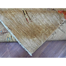 Load image into Gallery viewer, 9&#39;x12&#39; Stone Gray, Hand Knotted, Sparrows On The Tree, Peshawar, Densely Woven, High Mountain Wool, Soft To The Touch, Oriental Rug FWR126240