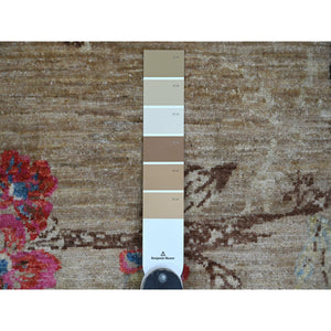 9'x12' Honey Brown, Hand Knotted, Sparrows On The Tree, Peshawar, Densely Woven, High Mountain Wool, Soft To The Touch, Oriental Rug FWR126240