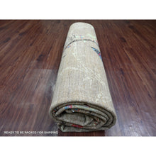 Load image into Gallery viewer, 9&#39;x12&#39; Stone Gray, Hand Knotted, Sparrows On The Tree, Peshawar, Densely Woven, High Mountain Wool, Soft To The Touch, Oriental Rug FWR126240