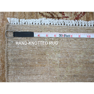 9'x12' Honey Brown, Hand Knotted, Sparrows On The Tree, Peshawar, Densely Woven, High Mountain Wool, Soft To The Touch, Oriental Rug FWR126240