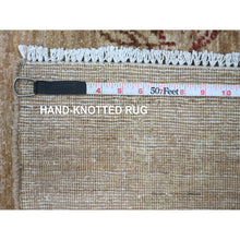 Load image into Gallery viewer, 9&#39;x12&#39; Stone Gray, Hand Knotted, Sparrows On The Tree, Peshawar, Densely Woven, High Mountain Wool, Soft To The Touch, Oriental Rug FWR126240