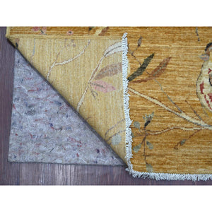 9'4"x11'8" Copper Brown, Soft To The Touch, Hand Knotted, Sparrows On The Tree, Peshawar, Densely Woven, High Mountain Wool, Oriental Rug FWR126246