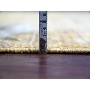 9'4"x11'8" Copper Brown, Soft To The Touch, Hand Knotted, Sparrows On The Tree, Peshawar, Densely Woven, High Mountain Wool, Oriental Rug FWR126246