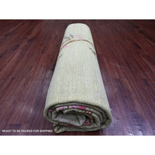 Load image into Gallery viewer, 9'x11'10" Laurel Green, Hand Knotted, Sparrows On The Tree, Peshawar, Densely Woven, High Mountain Wool, Soft To The Touch, Oriental Rug FWR126252