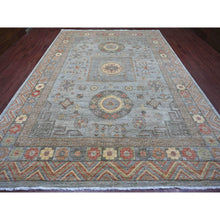 Load image into Gallery viewer, 9&#39;10&quot;x13&#39;9&quot; Misty Gray, Peshawar With Khotan Design, Hand Knotted, Natural Dyes, Pure Wool, Oriental Rug FWR126258