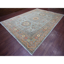 Load image into Gallery viewer, 9&#39;10&quot;x13&#39;9&quot; Misty Gray, Peshawar With Khotan Design, Hand Knotted, Natural Dyes, Pure Wool, Oriental Rug FWR126258