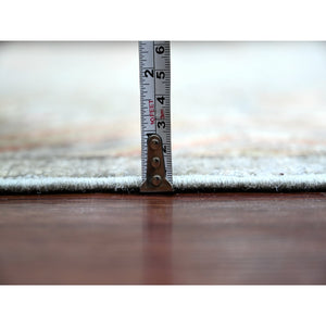 9'10"x13'9" Misty Gray, Peshawar With Khotan Design, Hand Knotted, Natural Dyes, Pure Wool, Oriental Rug FWR126258