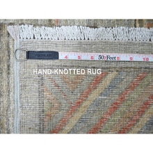 Load image into Gallery viewer, 9&#39;10&quot;x13&#39;9&quot; Misty Gray, Peshawar With Khotan Design, Hand Knotted, Natural Dyes, Pure Wool, Oriental Rug FWR126258