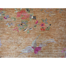 Load image into Gallery viewer, 11&#39;10&quot;x11&#39;10&quot; Copper Brown, Chinese Art Deco Inspired Peshawar, 100% Wool, Vegetable Dyes, Hand Knotted, Round, Oriental Rug FWR126264