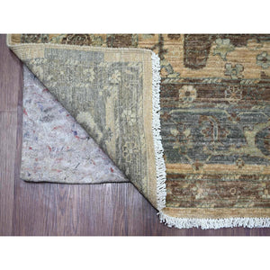 8'2"x10'1" Light Brown, Bijar Garus Design With Distinct Abrash, Peshawar, Hand Knotted, 100% Wool, Vegetable Dyes, Oriental Rug FWR126270