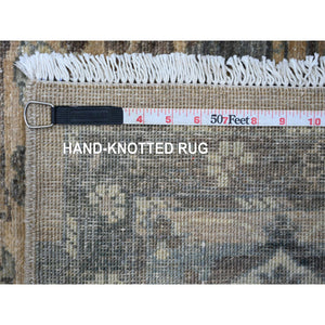 8'2"x10'1" Light Brown, Bijar Garus Design With Distinct Abrash, Peshawar, Hand Knotted, 100% Wool, Vegetable Dyes, Oriental Rug FWR126270