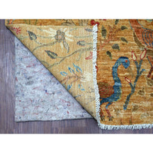 Load image into Gallery viewer, 7&#39;10&quot;x9&#39;7&quot; Tawny Brown, Afghan Peshawar With Colorful Birds Of Paradise Design, Soft And Vibrant Wool, Hand Knotted, Vegetable Dyes, Oriental Rug FWR126282