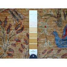 Load image into Gallery viewer, 7&#39;10&quot;x9&#39;7&quot; Tawny Brown, Afghan Peshawar With Colorful Birds Of Paradise Design, Soft And Vibrant Wool, Hand Knotted, Vegetable Dyes, Oriental Rug FWR126282