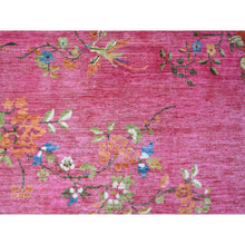 Load image into Gallery viewer, 9&#39;x11&#39;10&quot; Hot Pink, Pure Wool, Chinese Art Deco Inspired Peshawar, Natural Dyes, Hand Knotted, Oriental Rug FWR126288