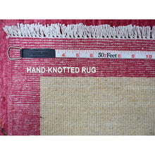 Load image into Gallery viewer, 9&#39;x11&#39;10&quot; Hot Pink, Pure Wool, Chinese Art Deco Inspired Peshawar, Natural Dyes, Hand Knotted, Oriental Rug FWR126288