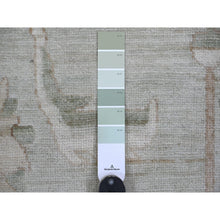 Load image into Gallery viewer, 9&#39;2&quot;x12&#39; Light Green, Afghan Angora Oushak With All Over Vines Design, Vegetable Dyes, Hand Knotted, 100% Wool, Oriental Rug FWR126300