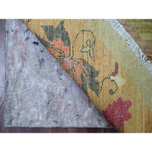 Load image into Gallery viewer, 8&#39;x8&#39; Swamp Green, Chinese Art Deco Inspired Peshawar, Hand Knotted, Soft Wool, Vegetable Dyes, Round, Oriental Rug FWR126312