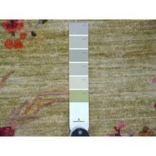 Load image into Gallery viewer, 8&#39;x8&#39; Swamp Green, Chinese Art Deco Inspired Peshawar, Hand Knotted, Soft Wool, Vegetable Dyes, Round, Oriental Rug FWR126312