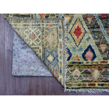 Load image into Gallery viewer, 3&#39;x7&#39;10&quot; Ash Gray, Hand Knotted, Anatolian Village Inspired Geometric Design, 100% Wool, Vegetable Dyes, Runner, Oriental Rug FWR126342