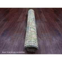 Load image into Gallery viewer, 3&#39;x7&#39;10&quot; Ash Gray, Hand Knotted, Anatolian Village Inspired Geometric Design, 100% Wool, Vegetable Dyes, Runner, Oriental Rug FWR126342