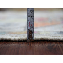 Load image into Gallery viewer, 2&#39;8&quot;x7&#39;3&quot; Chiffon White, Anatolian Village Inspired Design, Geometric Medallions, Hand Knotted, Pure Wool, Vegetable Dyes, Runner, Oriental Rug FWR126348