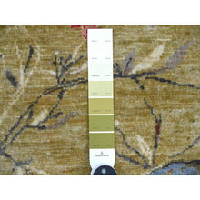 Load image into Gallery viewer, 2&#39;2&quot;x3&#39; Olive Green, Sparrows On The Tree, Peshawar, Densely Woven, High Mountain Wool, Hand Knotted, Soft To The Touch, Sample, Mat, Oriental Rug FWR126396