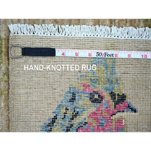 Load image into Gallery viewer, 2&#39;x3&#39; Beige, Sparrows On The Tree, Peshawar, Densely Woven, Hand Knotted, High Mountain Wool, Soft To The Touch, Mat, Sample, Oriental Rug FWR126414