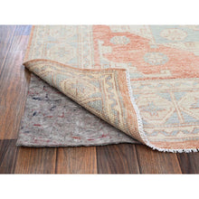 Load image into Gallery viewer, 5&#39;x6&#39;9&quot; Cantaloupe Orange, Hand Knotted, Turkish Knot, Zero Pile, Sheared Low, Anatolian Village Design, Pure Wool, Oriental Rug FWR12636