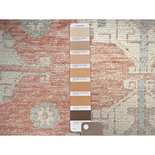 Load image into Gallery viewer, 5&#39;x6&#39;9&quot; Cantaloupe Orange, Hand Knotted, Turkish Knot, Zero Pile, Sheared Low, Anatolian Village Design, Pure Wool, Oriental Rug FWR12636