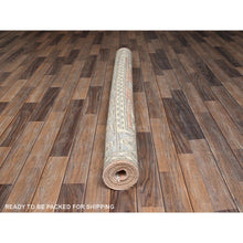 Load image into Gallery viewer, 5&#39;x6&#39;9&quot; Cantaloupe Orange, Hand Knotted, Turkish Knot, Zero Pile, Sheared Low, Anatolian Village Design, Pure Wool, Oriental Rug FWR12636