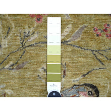 Load image into Gallery viewer, 2&#39;x3&#39; Savannah Green, Hand Knotted, Sparrows On The Tree, Peshawar, Densely Woven, High Mountain Wool, Soft To The Touch, Mat, Sample, Oriental Rug FWR126420