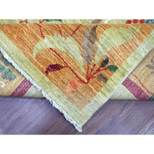 Load image into Gallery viewer, 8&#39;10&quot;x11&#39;7&quot; Laurel Green, Pure Wool, Chinese Art Deco Inspired Peshawar, Natural Dyes, Hand Knotted, Oriental Rug FWR126438