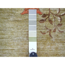Load image into Gallery viewer, 8&#39;10&quot;x11&#39;7&quot; Laurel Green, Pure Wool, Chinese Art Deco Inspired Peshawar, Natural Dyes, Hand Knotted, Oriental Rug FWR126438