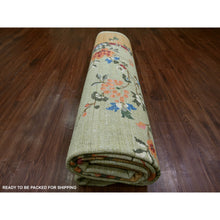 Load image into Gallery viewer, 8&#39;10&quot;x11&#39;7&quot; Laurel Green, Pure Wool, Chinese Art Deco Inspired Peshawar, Natural Dyes, Hand Knotted, Oriental Rug FWR126438