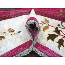 Load image into Gallery viewer, 8&#39;2&quot;x9&#39;9&quot; Fuscia Pink, Chinese Art Deco Inspired Peshawar, Pure Wool, Vegetable Dyes, Hand Knotted, Oriental Rug FWR126450