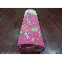 Load image into Gallery viewer, 8&#39;2&quot;x9&#39;9&quot; Fuscia Pink, Chinese Art Deco Inspired Peshawar, Pure Wool, Vegetable Dyes, Hand Knotted, Oriental Rug FWR126450