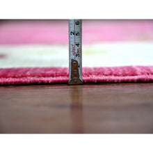 Load image into Gallery viewer, 8&#39;2&quot;x9&#39;9&quot; Fuscia Pink, Chinese Art Deco Inspired Peshawar, Pure Wool, Vegetable Dyes, Hand Knotted, Oriental Rug FWR126450