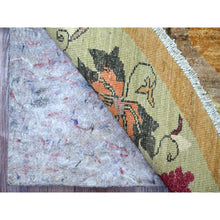 Load image into Gallery viewer, 8&#39;x8&#39; Tawny Brown, Pure Wool, Chinese Art Deco Inspired Peshawar, Natural Dyes, Hand Knotted, Round, Oriental Rug FWR126468