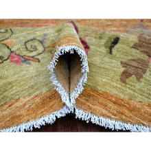 Load image into Gallery viewer, 8&#39;x8&#39; Tawny Brown, Pure Wool, Chinese Art Deco Inspired Peshawar, Natural Dyes, Hand Knotted, Round, Oriental Rug FWR126468