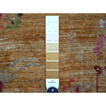 Load image into Gallery viewer, 8&#39;x8&#39; Tawny Brown, Pure Wool, Chinese Art Deco Inspired Peshawar, Natural Dyes, Hand Knotted, Round, Oriental Rug FWR126468