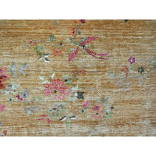 Load image into Gallery viewer, 8&#39;x8&#39; Tawny Brown, Pure Wool, Chinese Art Deco Inspired Peshawar, Natural Dyes, Hand Knotted, Round, Oriental Rug FWR126468