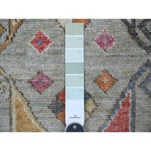 Load image into Gallery viewer, 2&#39;10&quot;x11&#39;8&quot; Spanish Gray, Hand Knotted, Anatolian Village Inspired Design, Geometric Medallions, Pure Wool, Vegetable Dyes, Runner, Oriental Rug FWR126474