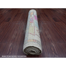 Load image into Gallery viewer, 2&#39;8&quot;x7&#39;8&quot; Oyster White, Hand Knotted, Anatolian Village Inspired Design, Geometric Medallions, Pure Wool, Vegetable Dyes, Runner, Oriental Rug FWR126486