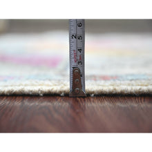 Load image into Gallery viewer, 2&#39;8&quot;x7&#39;8&quot; Oyster White, Hand Knotted, Anatolian Village Inspired Design, Geometric Medallions, Pure Wool, Vegetable Dyes, Runner, Oriental Rug FWR126486