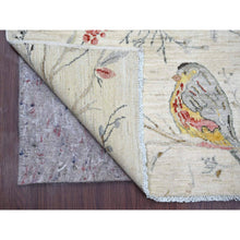 Load image into Gallery viewer, 7&#39;9&quot;x9&#39;8&quot; Oyster White, Sparrows On The Tree, Peshawar, Densely Woven, High Mountain Wool, Hand Knotted, Soft To The Touch, Oriental Rug FWR126510