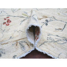 Load image into Gallery viewer, 7&#39;9&quot;x9&#39;8&quot; Oyster White, Sparrows On The Tree, Peshawar, Densely Woven, High Mountain Wool, Hand Knotted, Soft To The Touch, Oriental Rug FWR126510