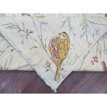 Load image into Gallery viewer, 7&#39;9&quot;x9&#39;8&quot; Oyster White, Sparrows On The Tree, Peshawar, Densely Woven, High Mountain Wool, Hand Knotted, Soft To The Touch, Oriental Rug FWR126510